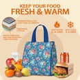 thumbnail image 5 of Pioneer Flower Floral Print Pattern Insulated Lunch Bag for Women & Adults,Large Portable Soft Cooler Lunch Bag,Thermal Food Storage Tote with Pearl Cotton,8.66L,8.75x5.75x9.5 Inch, 5 of 6