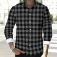 thumbnail image 6 of Mens Sweatshirt 2025 Button Down Shirt Men Long Sleeve Plaid Red Black and White Checkered Clothes Fall Fitted Flannel Shirt Party Blouse, 6 of 8