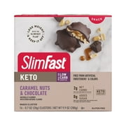 SlimFast Keto Fat Bomb Snack Cluster, Caramel Nuts & Chocolate, 14 Count