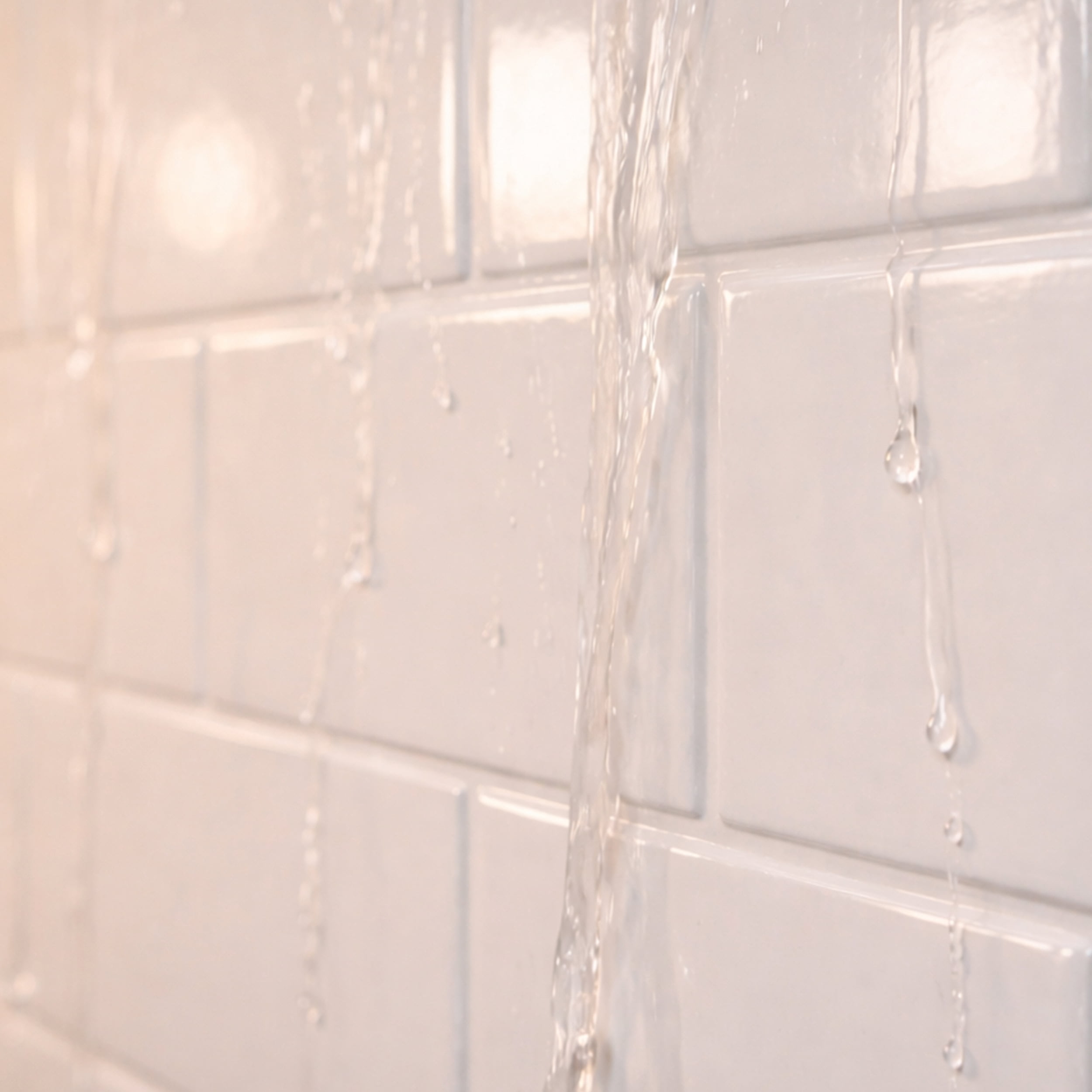 Subway Tile PVC Glue-up Tub and Shower Wall Panels Surround in Gloss White (96 Sq.ft) - 1 Piece