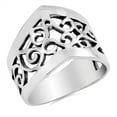 thumbnail image 1 of Wide Pointed Chevron Filigree Vintage Ring .925 Sterling Silver Band Jewelry Female Male Size 7, 1 of 4