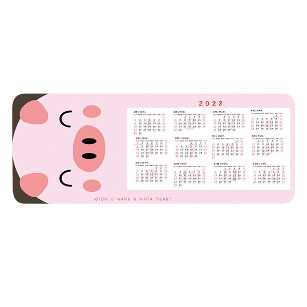 Alfombrilla de ratón 2022, alfombrilla de ratón de goma antideslizante rectangular con calendario para escritorio de ordenador, portátil, oficina