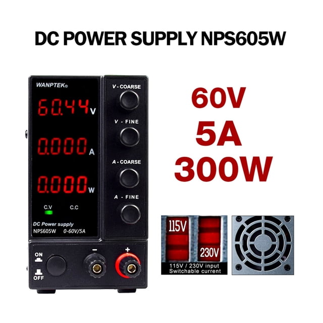 Alimentation Électrique DC de Laboratoire Alimentation de Commutation Réglable Source de Banc Variable Convertisseur de Tension 30V 10A, Excellente Compatibilité