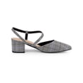 thumbnail image 3 of BLISSFUL STEP Houndstooth Slip on Block Heels Mules for Women Black White (Size 9), 3 of 6