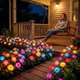thumbnail image 5 of LED Solar Rose Lights Outdoor - Decorative Flower Stake Lights for Garden, Patio, Yard & Cemetery, IP65 Waterproof Artificial Rose Lamp, Solar-Powered Pathway Lighting, Warm Glow, Red 1PC, 5 of 5
