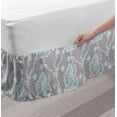 thumbnail image 2 of Floral Bed Skirt, Abstract Design Lace Background Victorian Inspired Image Vintage Soft Colors, Elastic Bedskirt Dust Ruffle Wrap Around for Bedding Decor, 4 Sizes, Grey Seafoam Tan, by Ambesonne, 2 of 2