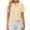 Beige, variant on ShiShine Womens Dressy Blouses V Neck Short Sleeve Shirts 2025 Fall Casual Business Office Work Tops