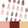 thumbnail image 4 of Uñas postizas CHAONENG Almond Medium 3D Leopardo Flor 24 piezas, 4 of 7