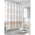 thumbnail image 3 of Fsddascl Brown Stripe Shower Curtain Set - 54" x 78" Washable Bathtub Curtain with 12 Hooks, Modern Rustic Horizontal Brown Striped Waterproof Fabric Stall Shower Curtains for Bathroom/Bathtub, 3 of 6