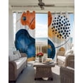 thumbnail image 6 of Orange Blue Boho Blackout Curtains for Bedroom Living Room Darkening Curtains 63 Inches Long Ethnic Abstract Geometric Striped Window Curtain 2 Panels Set Window Treatment Grommet Drapes 42"x63", 6 of 9