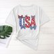 thumbnail image 1 of Karight Womens Summer Short Sleeve Tops Bow Printed Shirts Beach Vacation Outfits Workout Tshirts Casual Clothes, 1 of 4