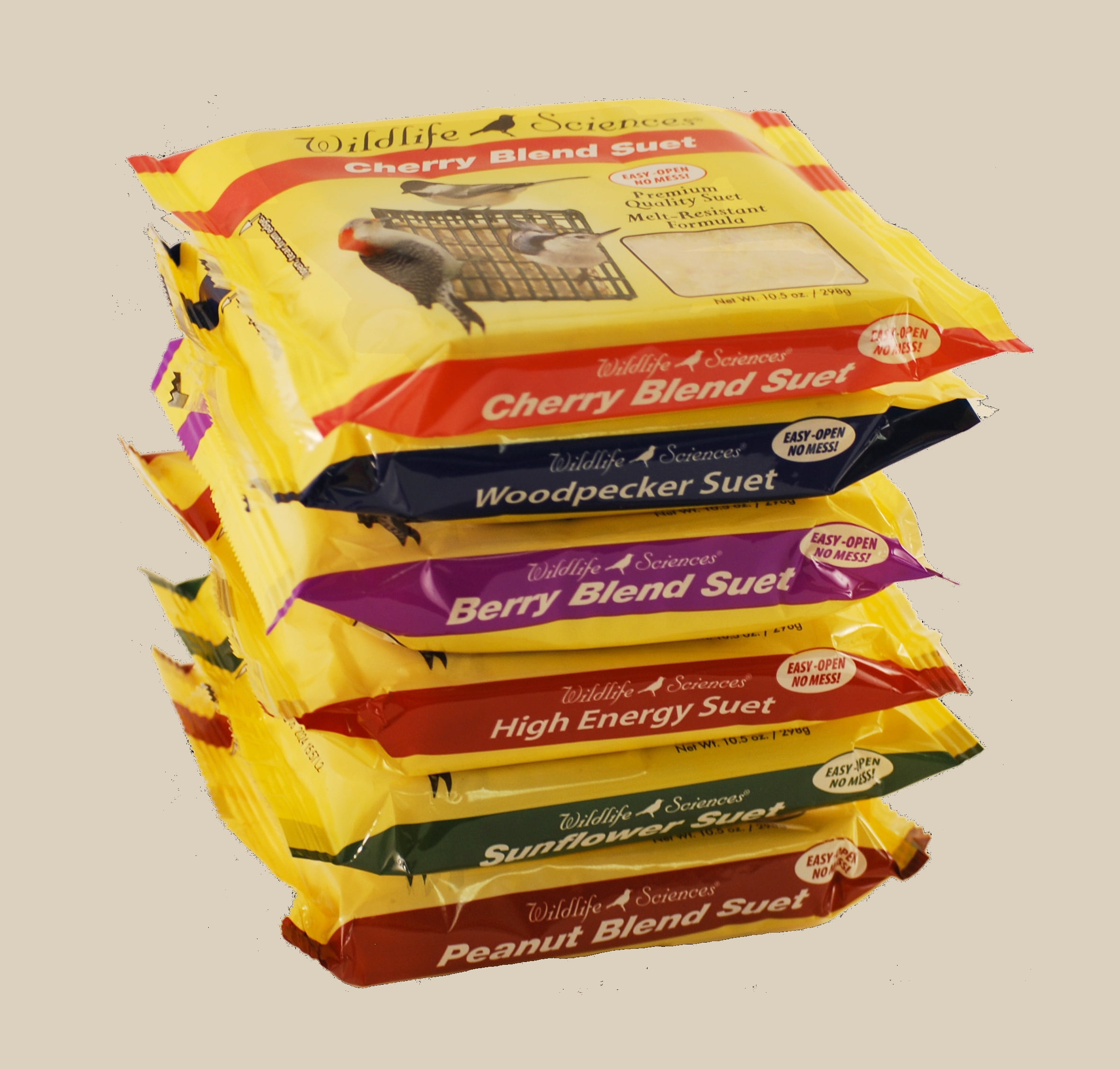 Wildlife Sciences 6 flavor 6 Pack Suet Cakes for Wild Birds