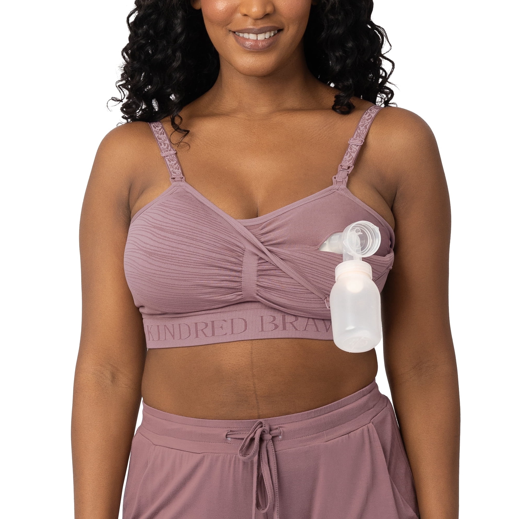 Kindred Bravely Sublime Pumping Bra Hands Free, Adjustable Pumping & Nursing Bra with EasyClip for all Breast Pumps (Twilight, Large-Busty)
