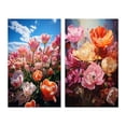 thumbnail image 2 of Designart "Tulips landscapes Of Color II" Tulips Wall Art Set Of 2 - Multi-Color Floral Canvas Set For Living Room Decor, 2 of 7