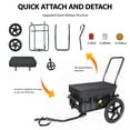 thumbnail image 5 of Olurrisa 2-in-1 Bike Trailer & Pushcart with Removable Box, 88lbs Capacity Convertible Stroller with 16" Tires & Waterproof Cover, Black, 5 of 8