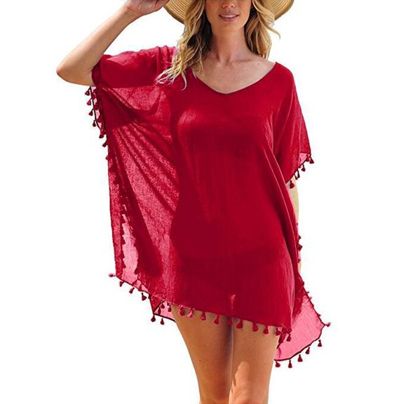 Womens Swimsuit Coverups Red