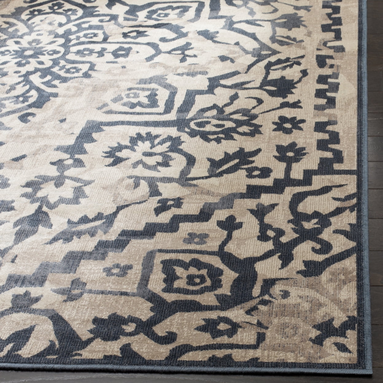 SAFAVIEH Vintage Flint Traditional Area Rug, Cream/Blue, 9' x 12'