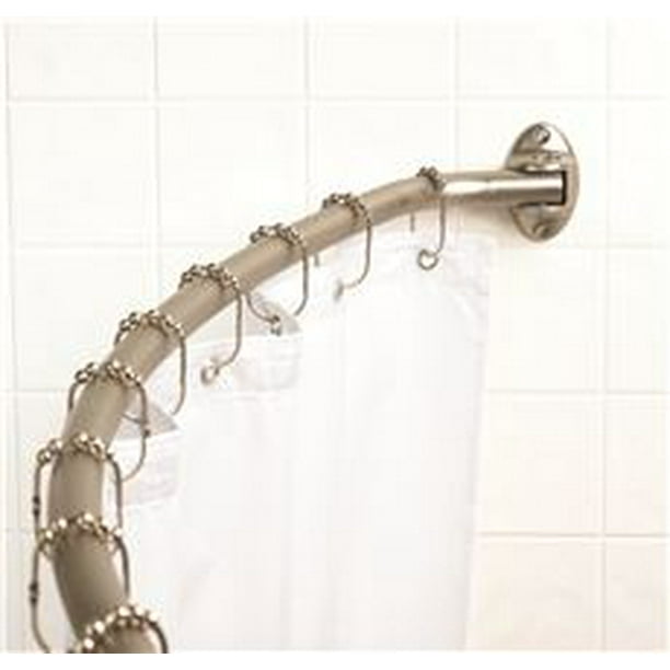 Premier Neverrust Adjustable Curved Shower Rod Exposed Mount 44 72 In Brushed Nickel Com Premier Neverrust Adjustable Curved, Bathroom Curtain Rod Curved