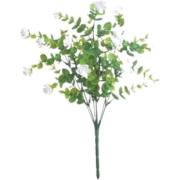 4PCS Artificial Flowers Fake Outdoor Resistant Box Plants Shrub Faux Green for Hanging Planter Office Wedding Farmhouse Decor