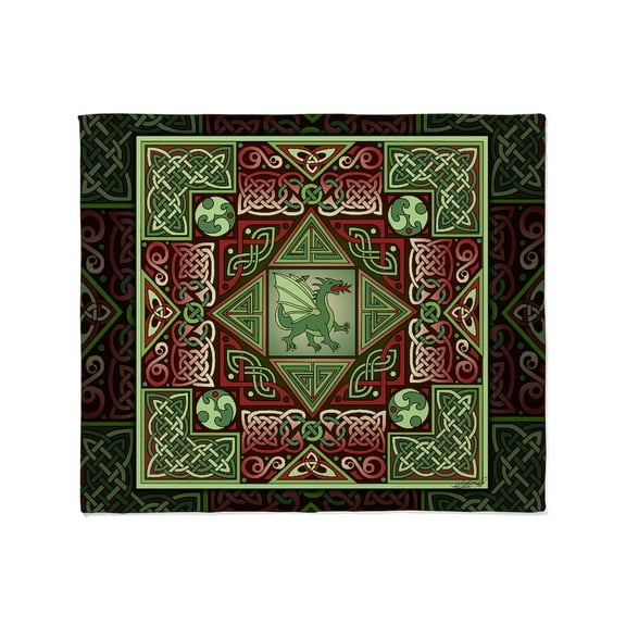 CafePress - Celtic Dragon Labyrinth Throw Blanket - Soft Fleece Throw Blanket, 50"x60" for All Ages