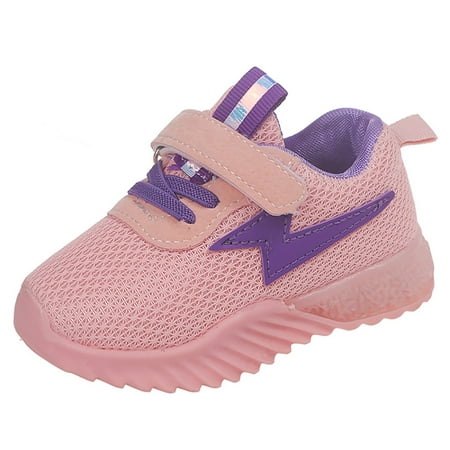

Binmer Children Baby Girls Boys Breathable Mesh Led Luminous Sport Run Sneakers Shoes