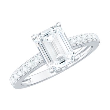 3.66 CT D/VVS1 Moissanite Halo Stud Earrings In 14K White Gold – Lab-Created Valentine's Gift