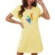thumbnail image 4 of Camisón corto de talla grande para mujer, camisón de manga corta con estampado de pecho a la moda, camisón para mujer, 4 of 7