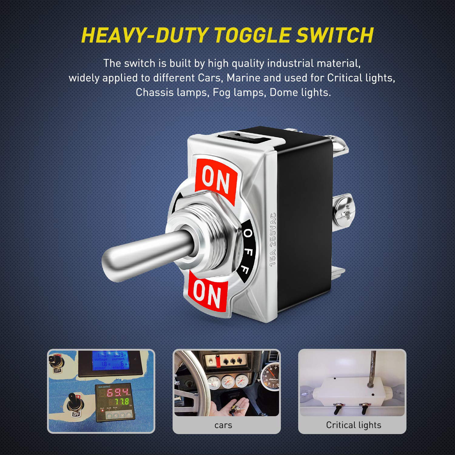 5PCS Heavy Duty 20A 125V DPDT 6 Terminal On/Off/On Toggle Switch with Boot
