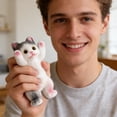 thumbnail image 6 of Horivan Stress Relief Plush Cat Toy Soft Fidget Sensory Squeeze for Anxiety Relaxation, Office Desk Home Decor Cute Kawaii Animal Stuffed Squishy Gift, 6 of 6