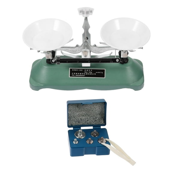 LOLIPPYY Scientific Double Beam Balance Scale with Platform, Light Grey, Precision Measurement Set