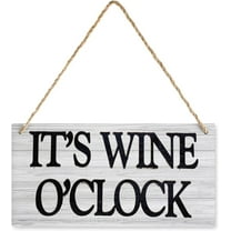 Decorative Sign It'S Wine O'Clock Wooden Rustic Sign 6x12 Inches Wood Material Hanging Decor