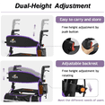 thumbnail image 2 of Rollator Walker for Seniors, Lightweight Foldable All Terrain Rolling Walker with seat, Aluminum Walkers with 8 inch Rubber Wheels, Handles and Backrest for Seniors and Adult (Purple), 2 of 7