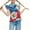 Sky Blue, variant on WTOBBY Children's Casual Short Sleeve Pleated Cute Floral Print Round Neck Top for Girls - Perfect for Independence Day and Summer Fun,Beige 110