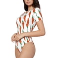 thumbnail image 5 of Cauagu Carrot Women's Crew Neck Round Short Sleeve T Shirts Tops Bodysuit Daily Jumpsuit-XX-Large, 5 of 7