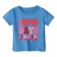 thumbnail image 4 of PMVFHDE T-Shirts pour Filles Hauts d'Été 2025 Mode Filles Hauts T-Shirts Fille Hauts d'Été Filles et Garçons Col Rond Manches Courtes T-Shirt Décontracté d'Été Bleu, 2-3 Ans, 4 of 4
