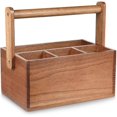 thumbnail image 1 of Natural Wooden Flatware Organizer,Multi-Purpose Storage Container for Kitchen Counter, Party, Table, Camping, Picnic, 1 of 5