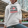thumbnail image 2 of Wife Mom Teacher Superhero, Mother's Day, White Hooded Sweatshirt or Hoodie, Large, 2 of 5