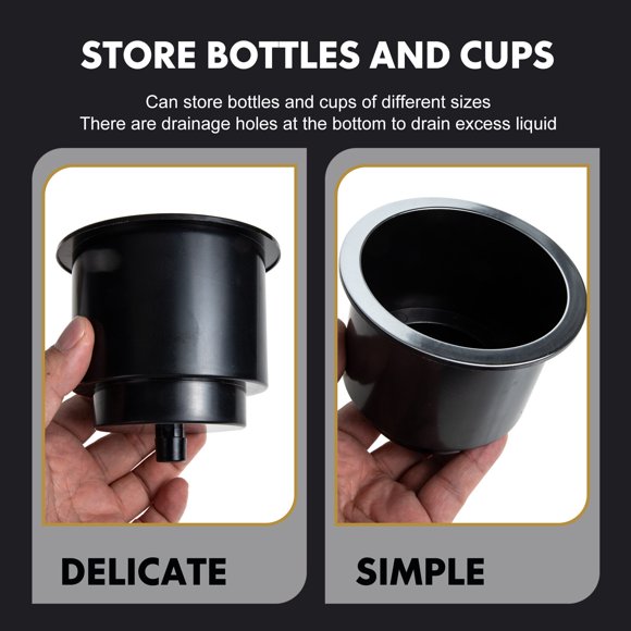 SWETRACE Portavasos Negro Para Embarcaciones Con Material ABS Resistente Y Estable Para Kayak