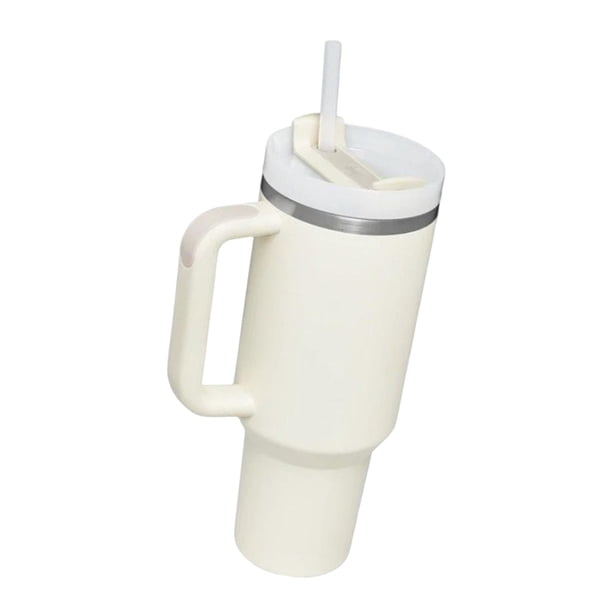 asa para coche, vaso de 40 , con tapa y , regalos para hombres y mujeres, taza de café de viaje, botella de agua para agua, café, té blanco perfecl vaso con asa