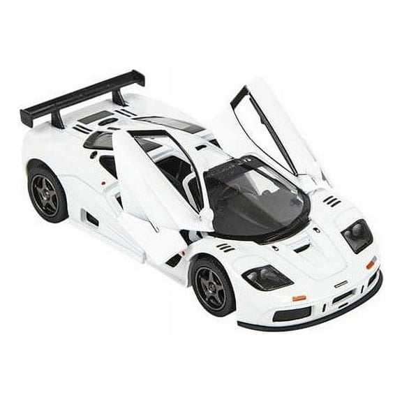 Rhode Island Novelty - Pull Back Die-Cast Metal Vehicle - 1995 MCLAREN F1 GTR (White)(5 inch) 1:34 Scale
