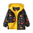thumbnail image 3 of Toddler Boy's Cute Jackets Hooded Zipper Dinosaur Print Windproof Coats Kids Fall Outwear Size 3-4T, 3 of 7