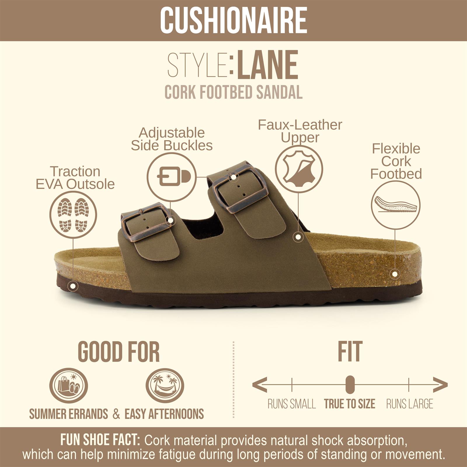 Cushionaire Lane Cork Footbed Sandals with Suede Insole photo 4