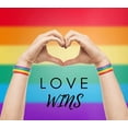 thumbnail image 2 of Infinity Collection Love Wins Keychain, Gay Pride Awareness Rainbow Striped Heart Charm, 2 of 4
