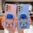 thumbnail image 4 of case for Samsung Galaxy A53 5G Case, Cute Starry Sky Plated 3D Astronaut Hidden Kickstand Holder Galaxy A53 5G Case for Women Girls Soft TPU Full Lens Cover Protection Shockproof Alien Case (Gray), 4 of 10