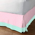 thumbnail image 2 of D.N.G. BEDDINGS 1 Piece Split Corner Two Tone Tailored Bed Skirt, California King Size 26 Inch Deep Pocket, 800 Thread Count, 100% Egyptian Cotton, Solid Light Pink/Aqua Blue Color., 2 of 3