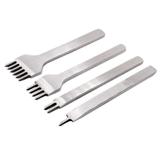 Punzón de costura de cordones de 4 puntas, kits de artesanía de bricolaje de cuero, punzones de acero con alto contenido de carbono, 6 mm kenally TO1132-04B