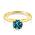 thumbnail image 2 of Gem Stone King 14K Yellow Gold London Blue Topaz Solitaire Engagement Ring for Women (1.33 Cttw, Gemstone November Birthstone, Round 6.5MM, Size 5), 2 of 4