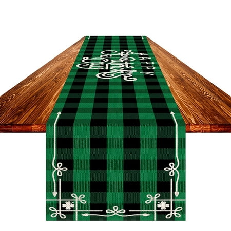 

NIUREDLTD Home Decoration Irish Festival Table Runner Linen Anti Oil Easy To Clean Table Cloth Digital Printing Table Mat