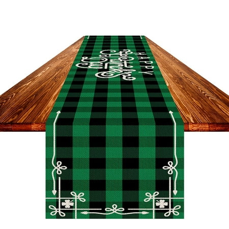 

NIUREDLTD Home Decoration Irish Festival Table Runner Linen Anti Oil Easy To Clean Table Cloth Digital Printing Table Mat