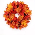 thumbnail image 2 of PYURTEP Fall Wreaths for Front Door, Artificial Maple Leaf Wreath, Thanksgiving Harvest Fall Decor for Wall Window, 16.54 inch, 2 of 7